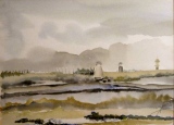 Fortin dans la brume  (26x33)     vendu - Paysages