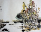 Vallée perdue ( 37x55)      250 € - Paysages