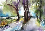 L'heure violette (34x50)    350 € - Arbres
