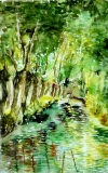 Tendre vallée (39x28)    150 € - Arbres