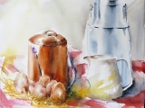 Le pot de terre et le pot de fer (36x48)     180 € - Natures mortes
