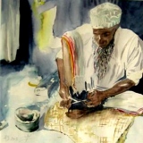L'artisan  (32x32) 180 € - Portraits et silhouettes