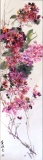 Hortensias roses (127x33)     450 € - Aquarelles chinoises maroufflées