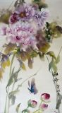Pivoines (86x38)   250 € - Aquarelles chinoises maroufflées