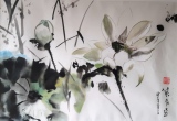 Lotus 2  (37x48)    250 €   encadré +60 - Aquarelles chinoises maroufflées