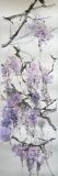 Glycine 2  (127x33) vendu - Aquarelles chinoises maroufflées