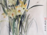 Jonquilles (33x44)     250 €   encadré +60 - Aquarelles chinoises maroufflées